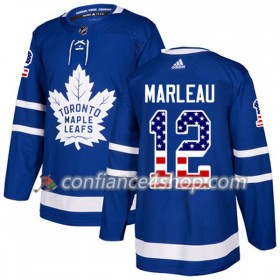 Adidas Maillot de Hockey Toronto Maple Leafs Patrick Marleau 12 2017-2018 Bleu USA Flag Fashion Authentic - Homme